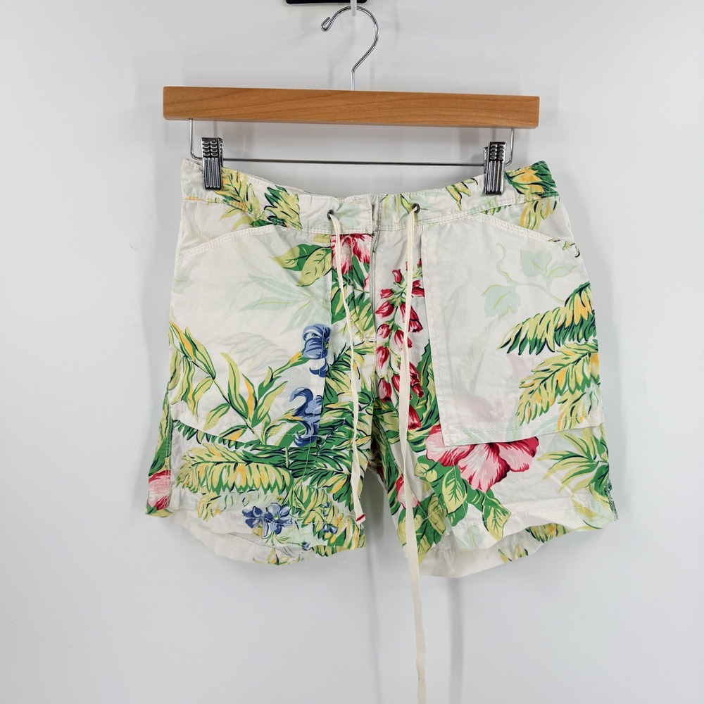 Vintage Y2K Tommy Hilfiger Floral Board Shorts Size 2 Tropical Summer Beach Surf